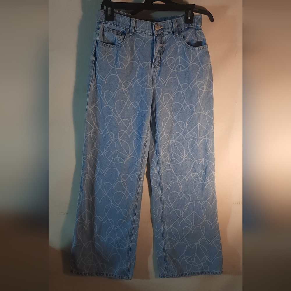 Justice Blue Jeans with Peace Design